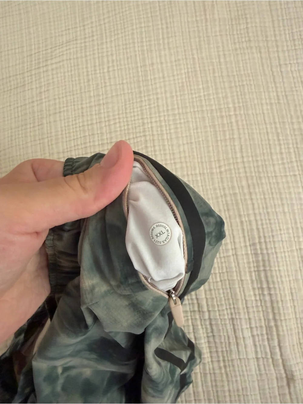 Lululemon Surge Lined Shorts Green Black Tie Dye